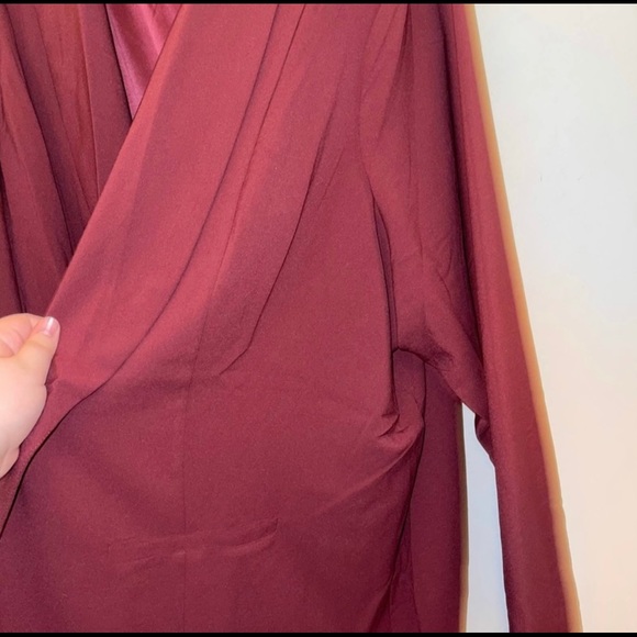 NWT Torrid Crepe Burgundy Longline Open Front Blazer 5 - Picture 5 of 6